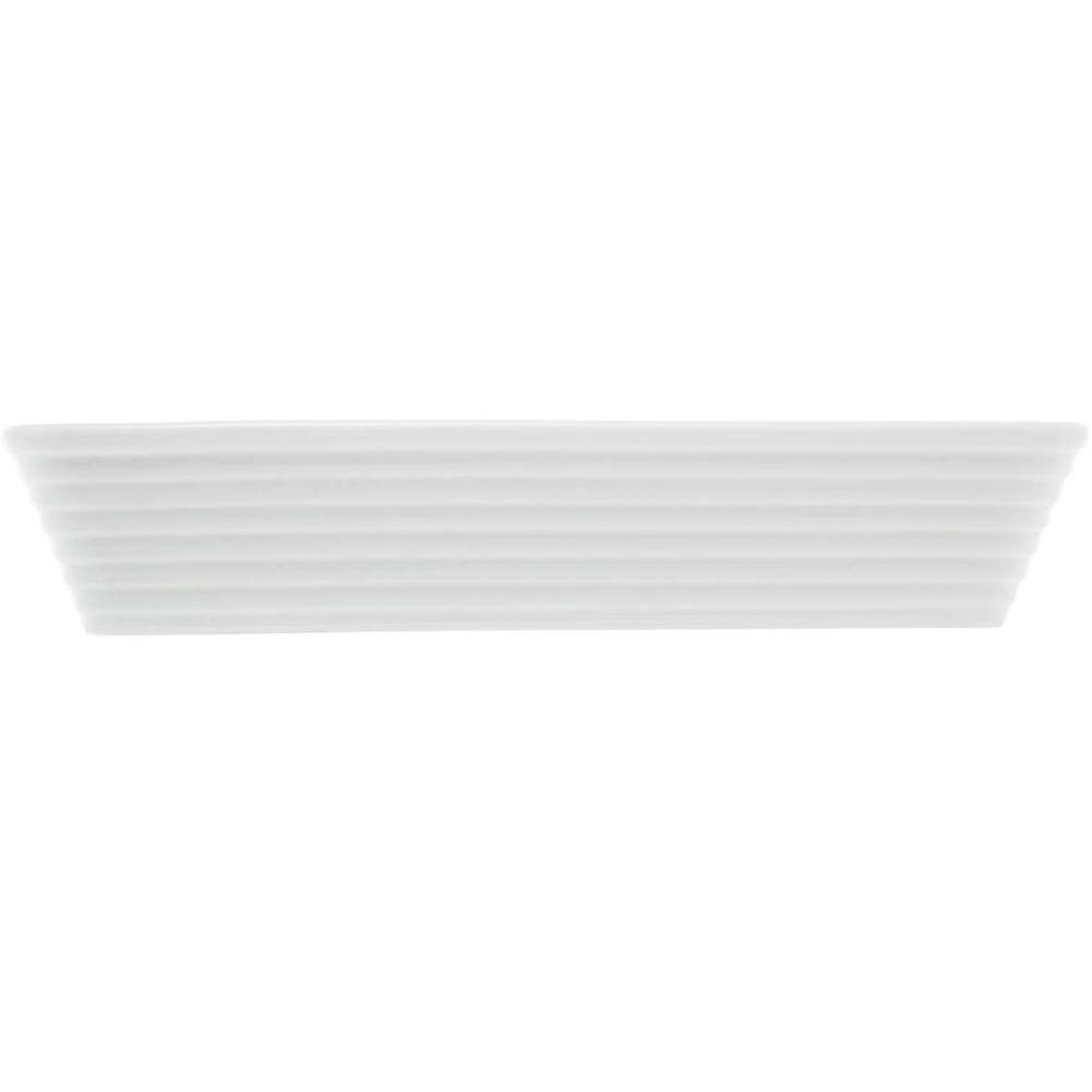5 Travessas Brancas de Porcelana 29x20x5cm Retangulares Línea Refratário para Gratinados
