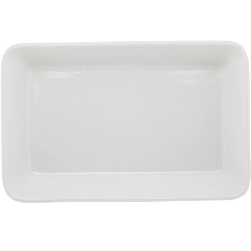 5 Travessas Brancas de Porcelana 29x20x5cm Retangulares Línea Refratário para Gratinados