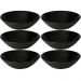 6 Bowls Pretos Harena Black 16cm de Vidro Opalino 370ml Cumbuca para Servir Saladas Petiscos Lyor