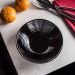 6 Bowls Pretos Harena Black 16cm de Vidro Opalino 370ml Cumbuca para Servir Saladas Petiscos Lyor