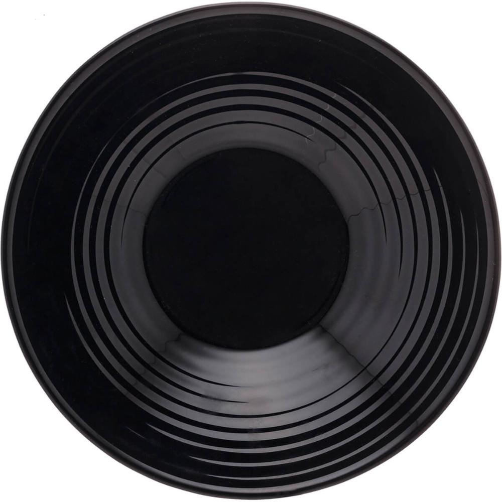 6 Bowls Pretos Harena Black 16cm de Vidro Opalino 370ml Cumbuca para Servir Saladas Petiscos Lyor