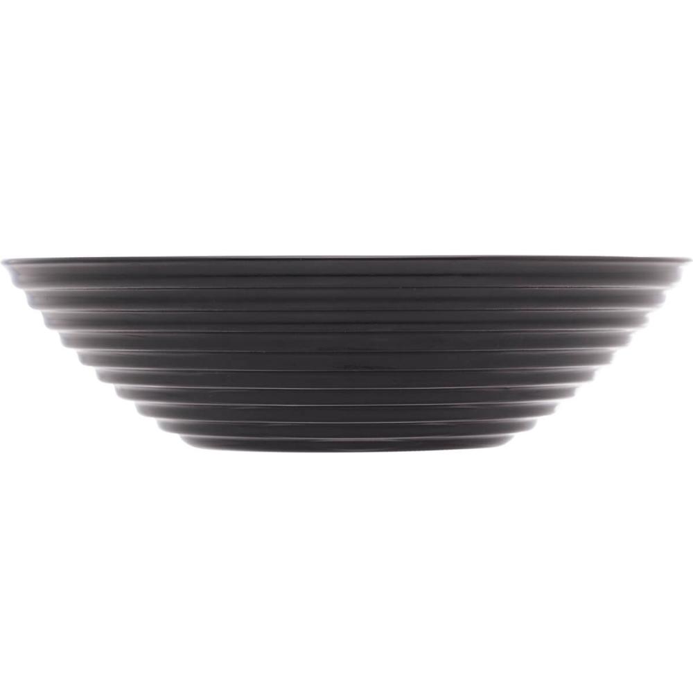 6 Bowls Pretos Harena Black 16cm de Vidro Opalino 370ml Cumbuca para Servir Saladas Petiscos Lyor
