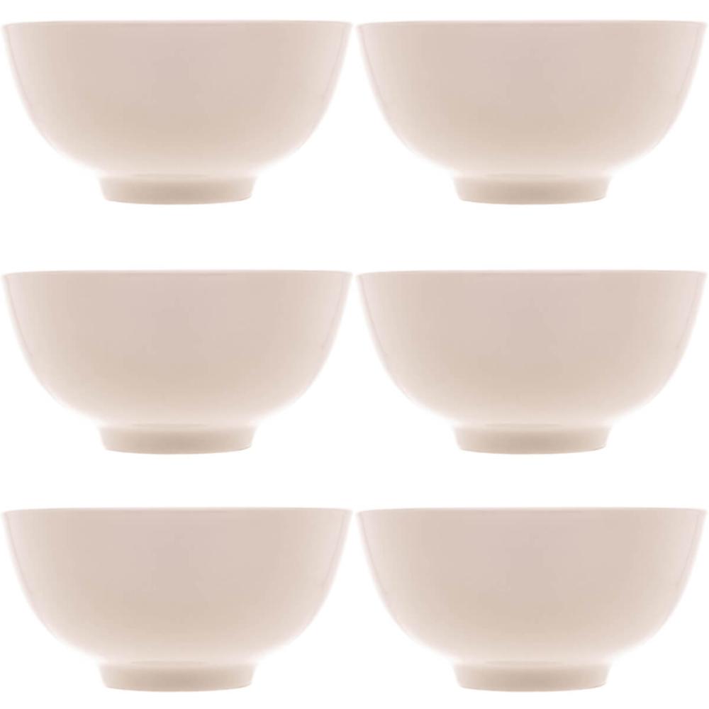 6 Bowls de Porcelana Lyor 330ml Sobremesa Fruta Petisco Tige