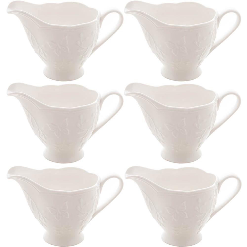 6 Porta Molhos Porcelana New Bone Branca 200ml Lyor Molheira