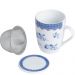 6 Xícaras de Chá Porcelana 310ml com Tampa Infusor Lyor Canecas Super White Grécia