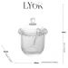 Açucareiro de Cristal 280ml de Coração Lyor com Colher Transparente