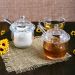 Açucareiro de Cristal 280ml de Coração Lyor com Colher Transparente