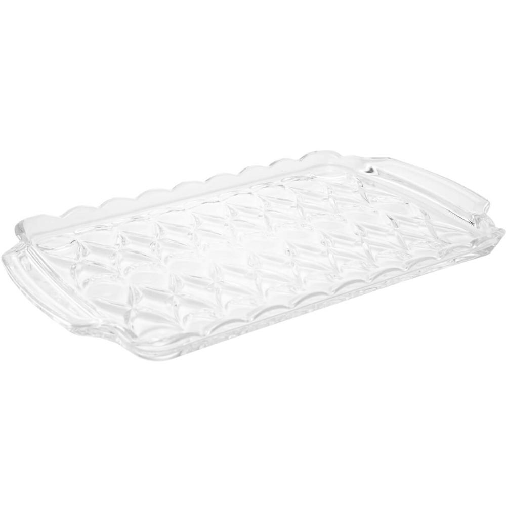 Bandeja Cristal Angel Wolff com Alça 35x21x3cm Café Decorar Mesa Posta