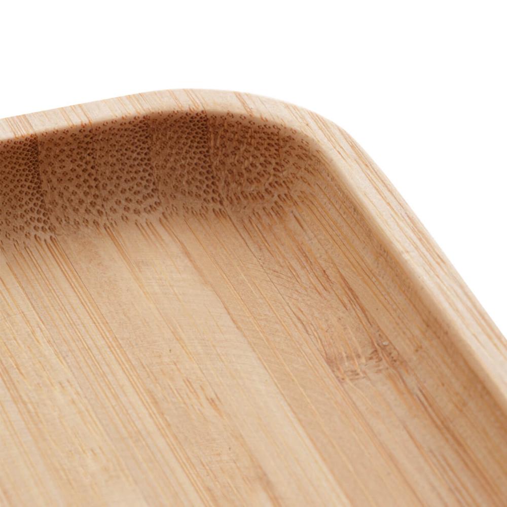 Bandeja de Bambu Square Lyor 17x17cm Prato Pequeno Quadrado