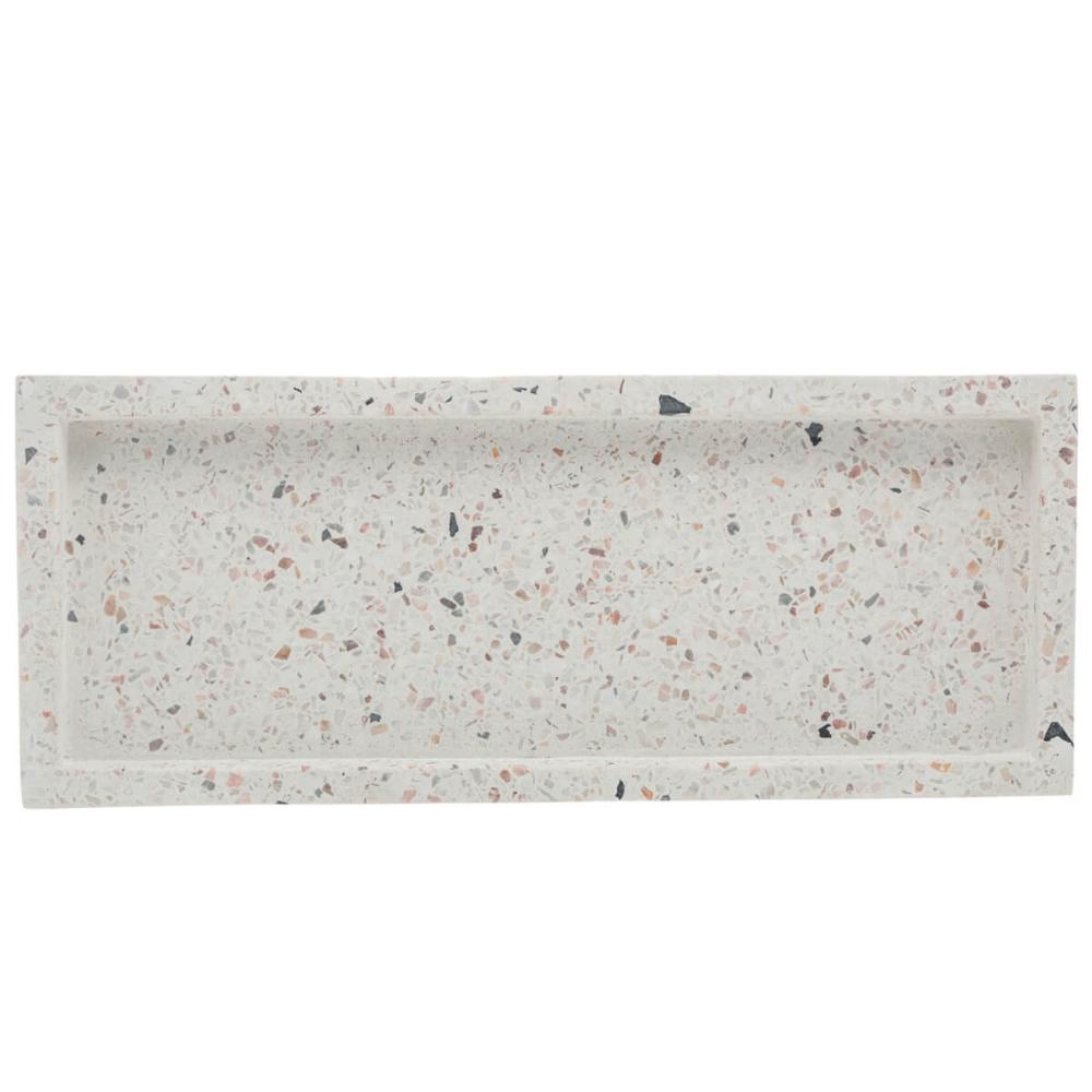 Bandeja de Mármore Terrazo Lyor Retangular 25x10x2cm Decorat