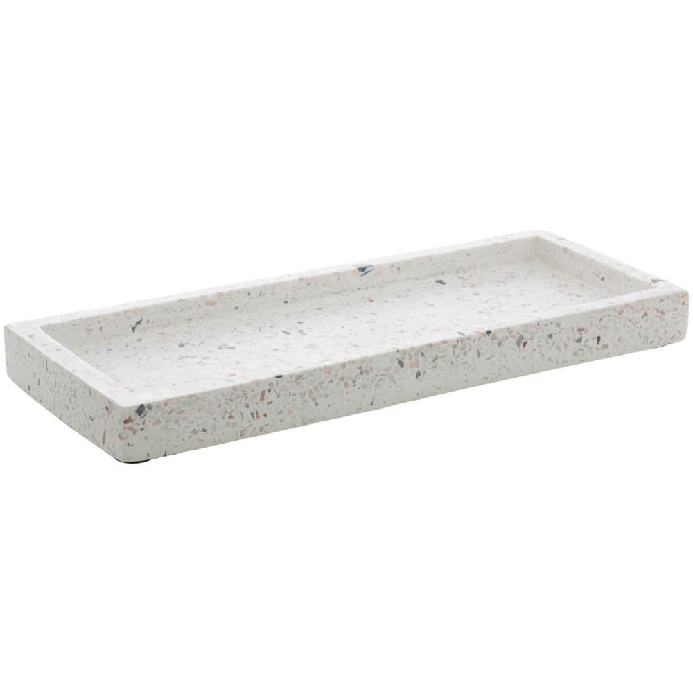 Bandeja de Mármore Terrazo Lyor Retangular 25x10x2cm Decorat