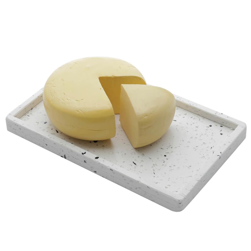 Bandeja de Mármore Terrazzo Lyor 26,5x17x2cm Decorativa Reta