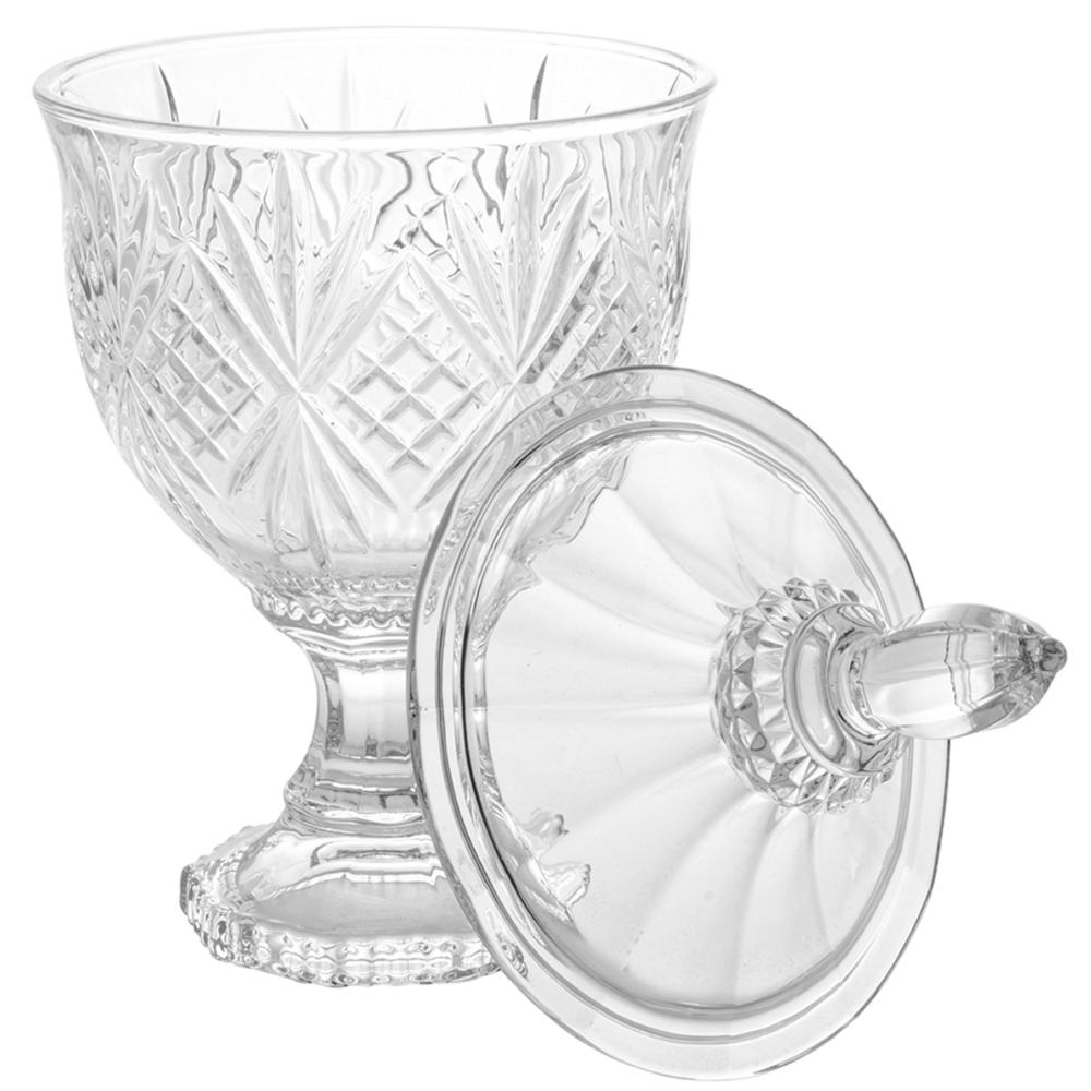 Bomboniere Potiche de Cristal Baleiro com Pé e Tampa Dublin Lyor Decorativo Transparente
