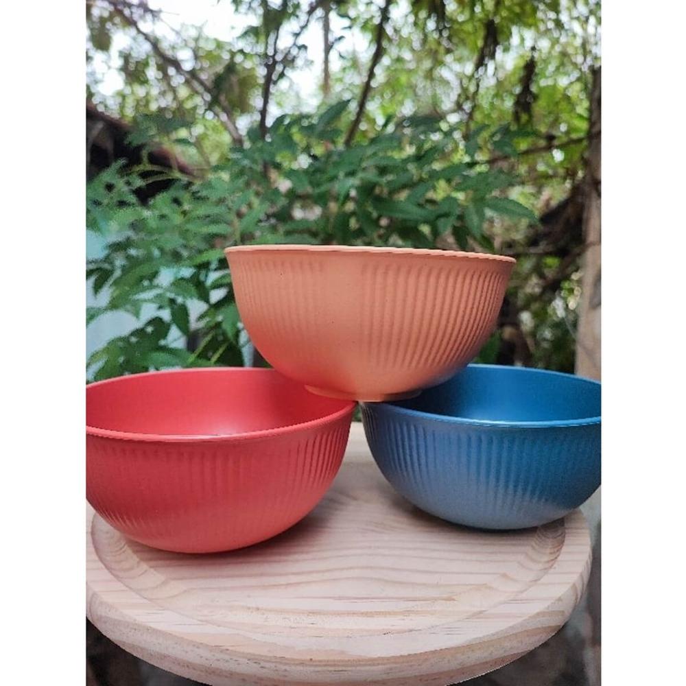 Bowl Bambu Plástico Stripes Lyor 500ml Tigela 15x7cm Colorid