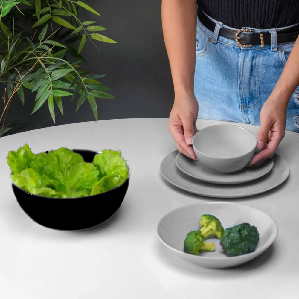 Bowl De Vidro 1,8l Tigela Cumbuca Lyor Saladeira Diwali Black Opalino 21cm
