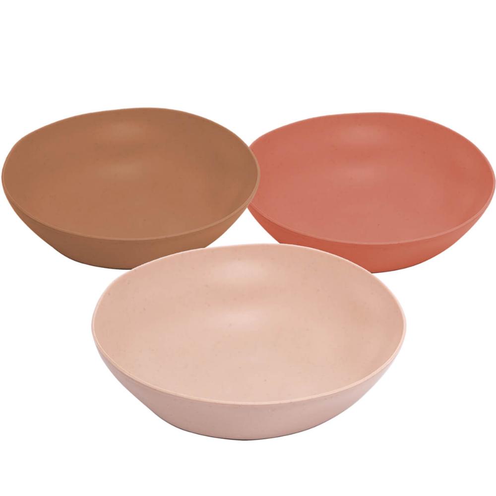Bowl de Bambu e Plástico 12x4cm Organic Lyor Sortido Cumbuca Pequena para Frutas Petiscos Sobremesa