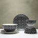 Bowl de Porcelana Lyor 410ml Egypt Preto Decorado Cumbuca Ca