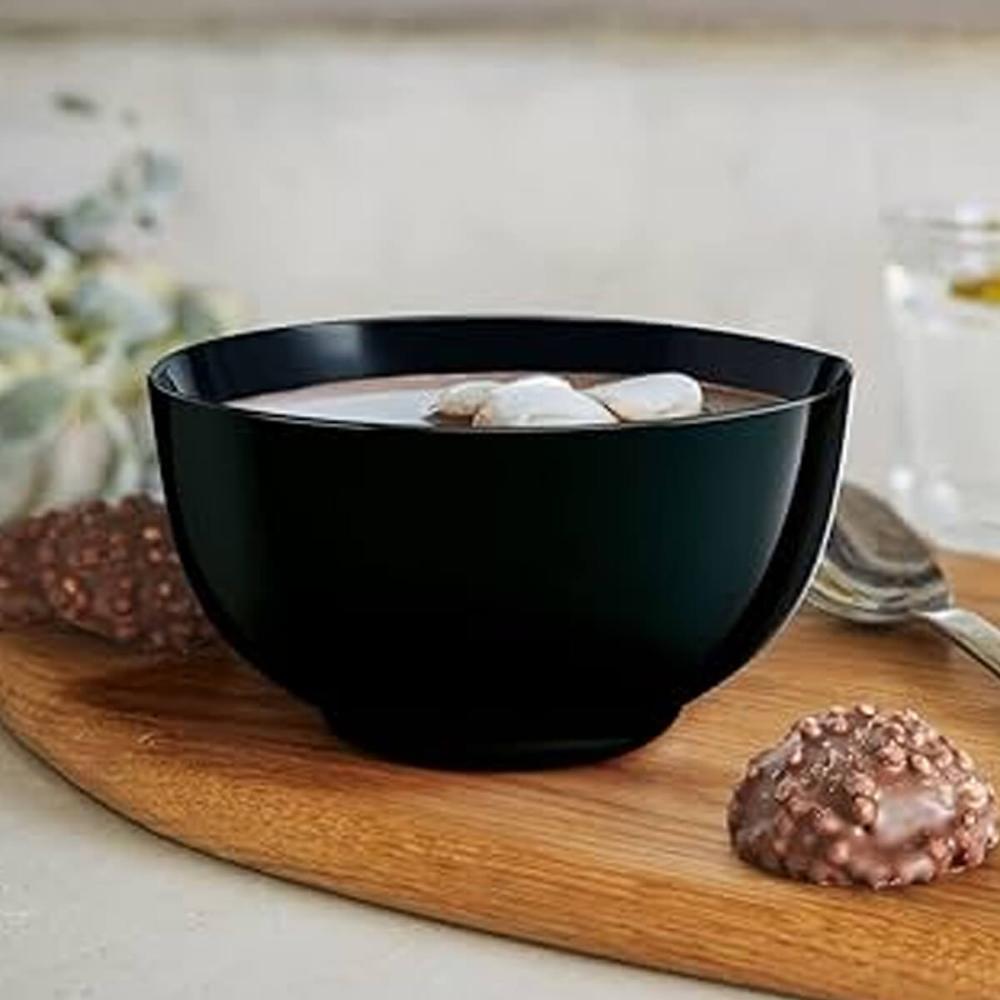 Bowl de Vidro 300ml Tigela Cumbuca Preta Shimeji Opalino Diwali Sobremesa