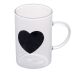 Caneca Black Heart Transparente 280 ml