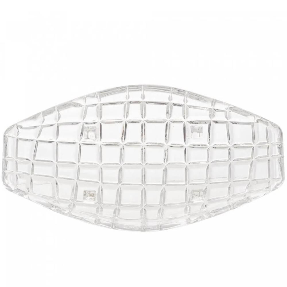 Centro de Mesa Cristal Deli Lyor 26x14x5,5cm Fruteira Decorativo Sala Jantar