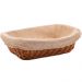 Cesta Porta Pão Lyor 24,5x17cm Retangular Rattan Plástico Forro Tecido Cesto