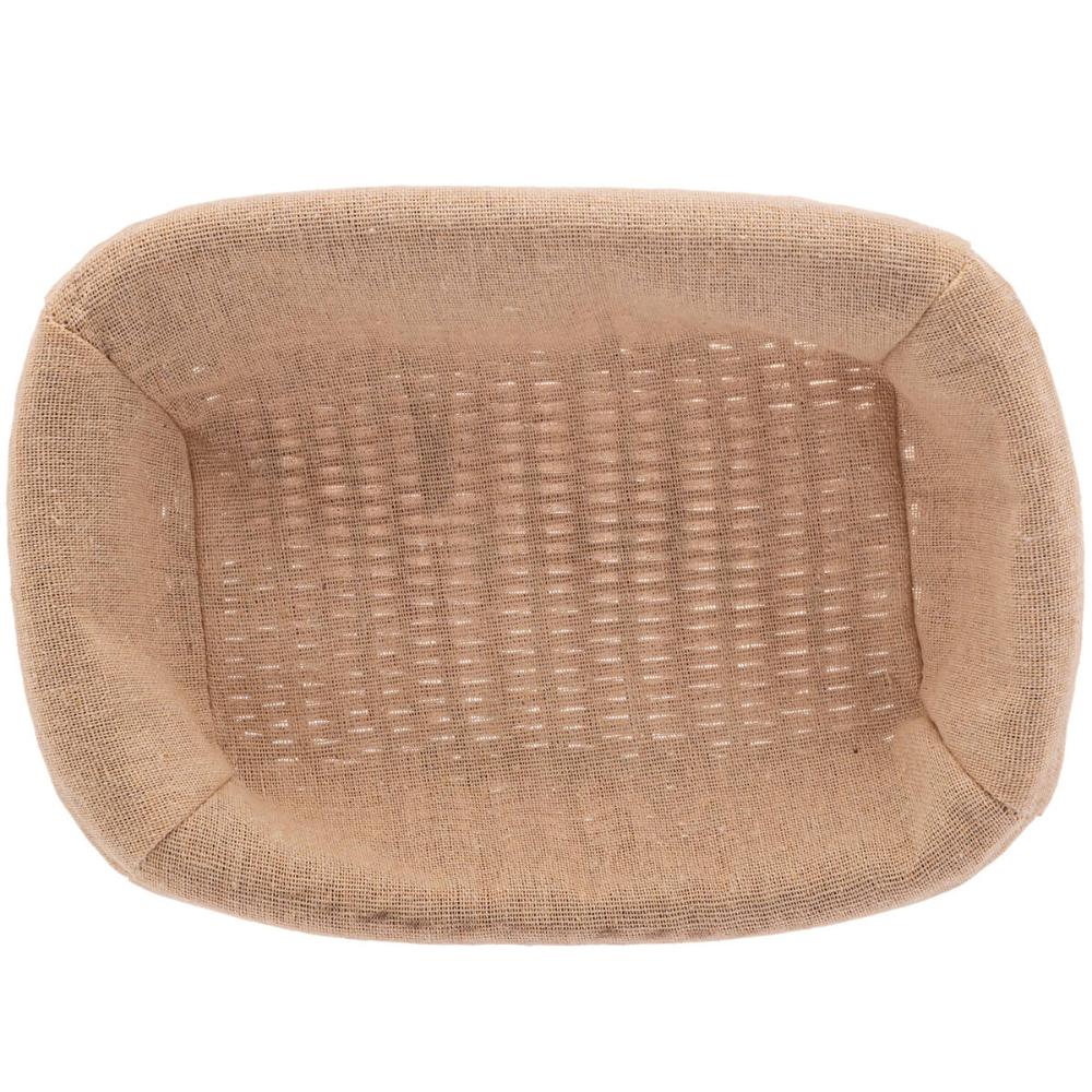 Cesta Porta Pão Lyor 24,5x17cm Retangular Rattan Plástico Forro Tecido Cesto