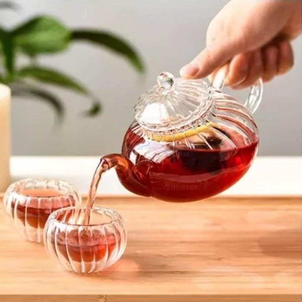 Chaleira de Vidro Borossilicato com Infusor de Chá Lyor 800m