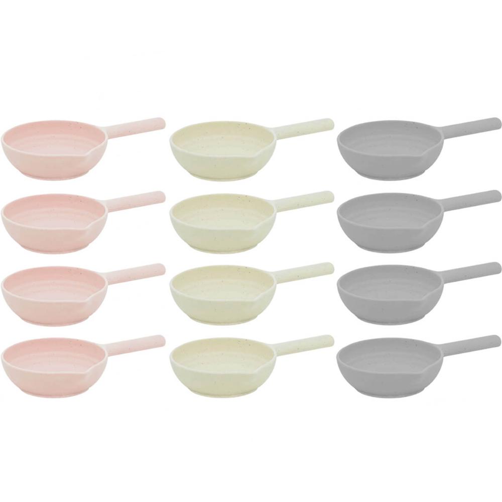 Conjunto 12 Molheiras de Bambu com Cabo 50ml Porta Molhos Ca