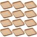 Conjunto 12 Pratos de Bambu Squaze Lyor 17x17cm Bandejas par