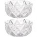 Conjunto 2 Bowls de Cristal Diamond Lyor 270ml para Frutas Petiscos Potinhos Decorativos