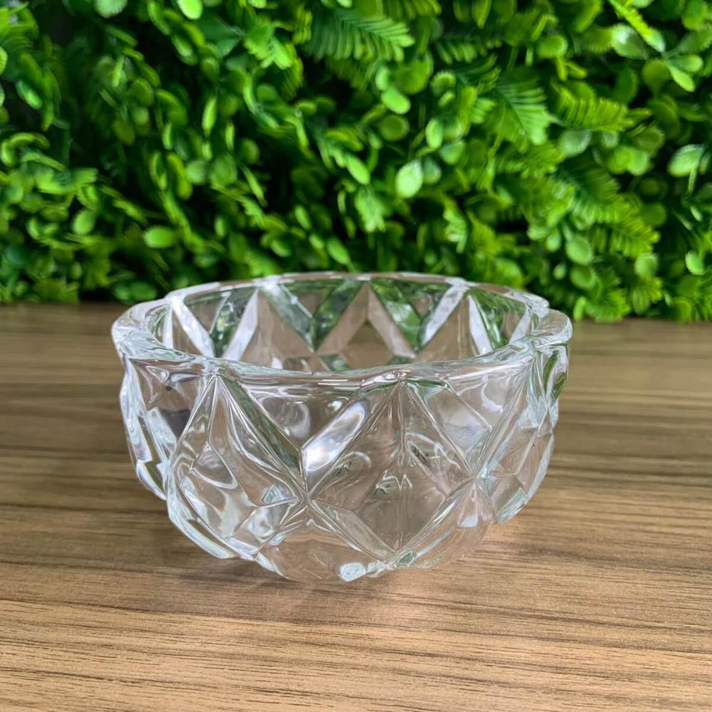 Conjunto 2 Bowls de Cristal Diamond Lyor 270ml para Frutas Petiscos Potinhos Decorativos