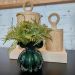 Conjunto 2 Vasos Decorativos de Vidro Lyor Italy Verde Esmeralda Sala Escritório Decoração