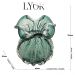 Conjunto 2 Vasos Decorativos de Vidro Lyor Italy Verde Esmeralda Sala Escritório Decoração