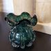 Conjunto 2 Vasos Decorativos de Vidro Lyor Italy Verde Esmeralda Sala Escritório Decoração