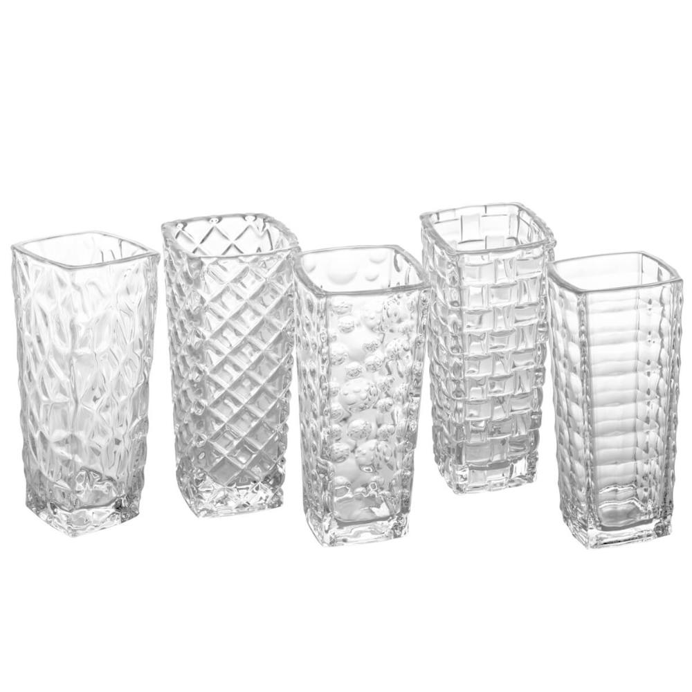 Conjunto 2 Vasos de Vidro Transparente para Flores de Mesa Decoração Interiores Sortidos Lyor