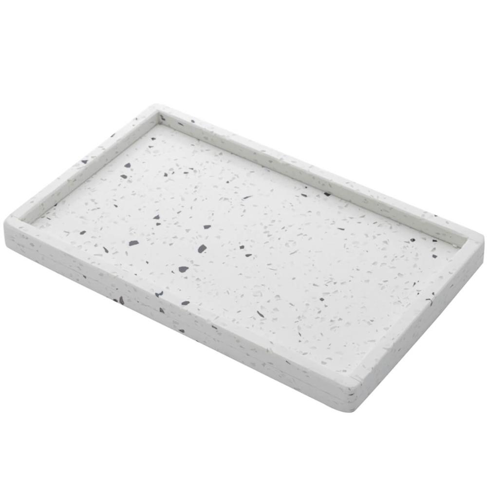 Conjunto 3 Bandejas de Mármore Terrazzo Lyor 26,5x17x2cm Bancada Sala Banheiro Retangulares