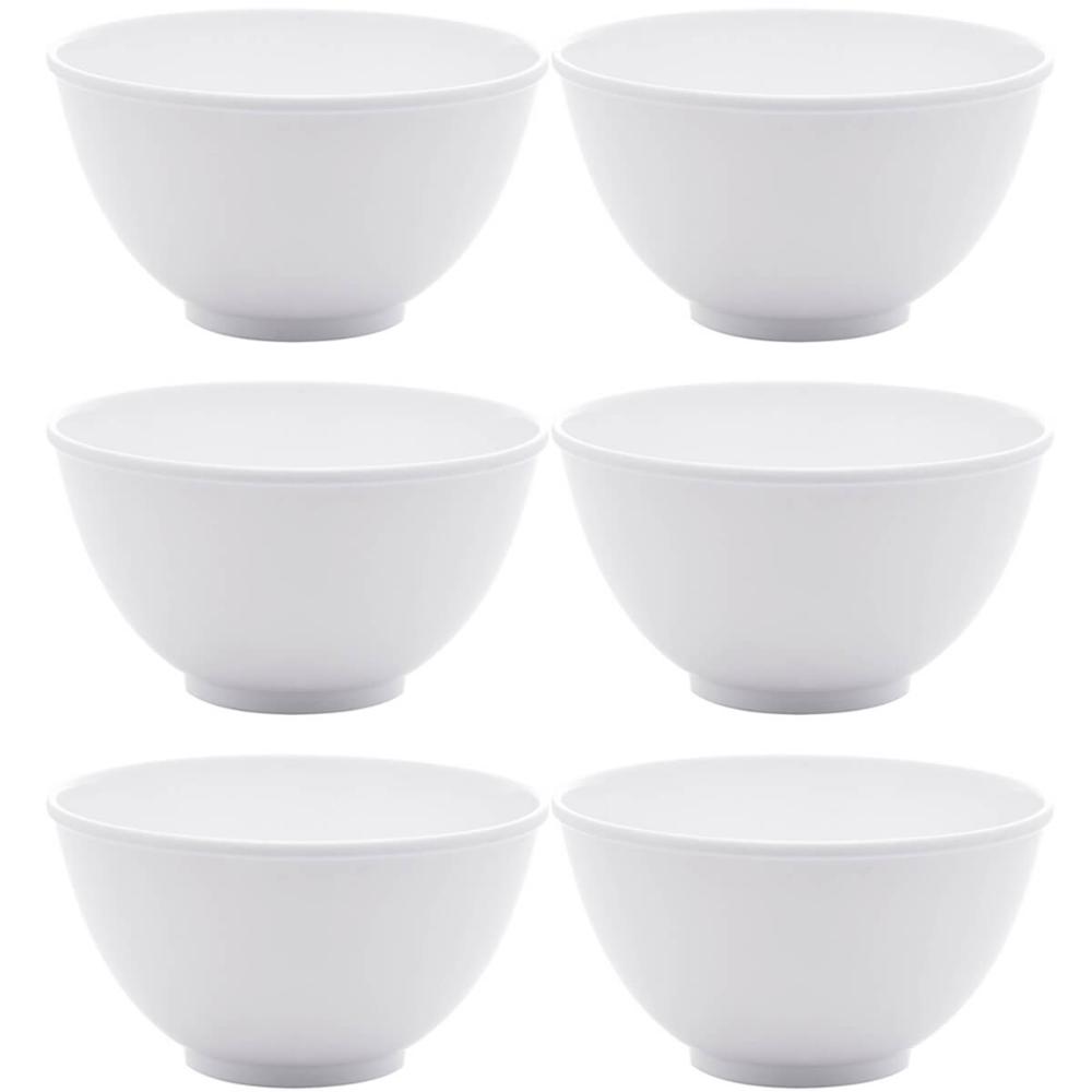 Conjunto 6 Bowls de Melamina Brancas Basic Lyor Cumbucas par
