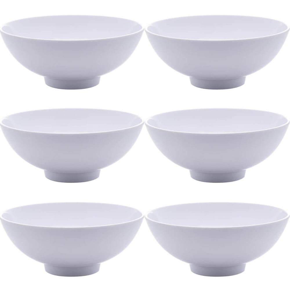 Conjunto 6 Bowls de Melamina Brancos 400ml Cumbuquinhas Tige