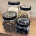 Conjunto 6 Potes de Vidro para Mantimentos 1,7L Gastro Lyor com Tampa de Metal Preta Porta Alimentos Retangular