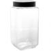Conjunto 6 Potes de Vidro para Mantimentos 1,7L Gastro Lyor com Tampa de Metal Preta Porta Alimentos Retangular