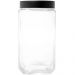 Conjunto 6 Potes de Vidro para Mantimentos 1,7L Gastro Lyor com Tampa de Metal Preta Porta Alimentos Retangular