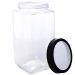 Conjunto 6 Potes de Vidro para Mantimentos 1,7L Gastro Lyor com Tampa de Metal Preta Porta Alimentos Retangular