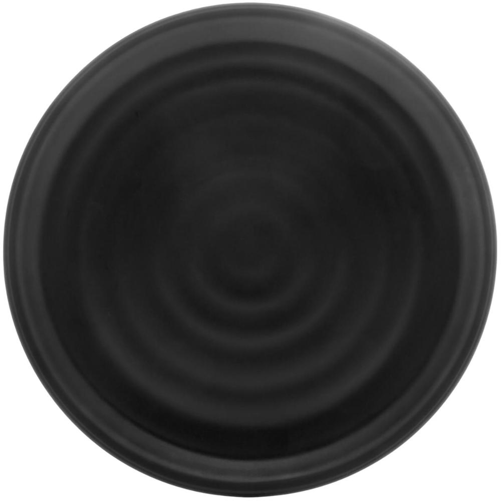 Conjunto 6 Pratos 18cm Melamina Lyor Tóquio Oriental Japonesa com Relevo Preto Fosco Sobremesa