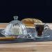Conjunto 6 Queijeiras de Cristal de Chumbo 20cm Lyor Buffet Hotel Porta Queijo com Tampa