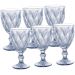 Conjunto 6 Taças de Vidro 325ml Diamond Azul Metalizado Lyor