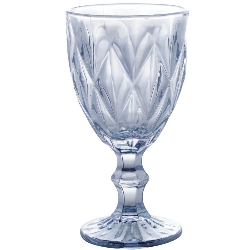 Conjunto 6 Taças de Vidro 325ml Diamond Azul Metalizado Lyor