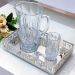 Conjunto Jarra 1,25L e 6 Copos de Vidro 260ml Lyor Diamante para Servir Sucos Água