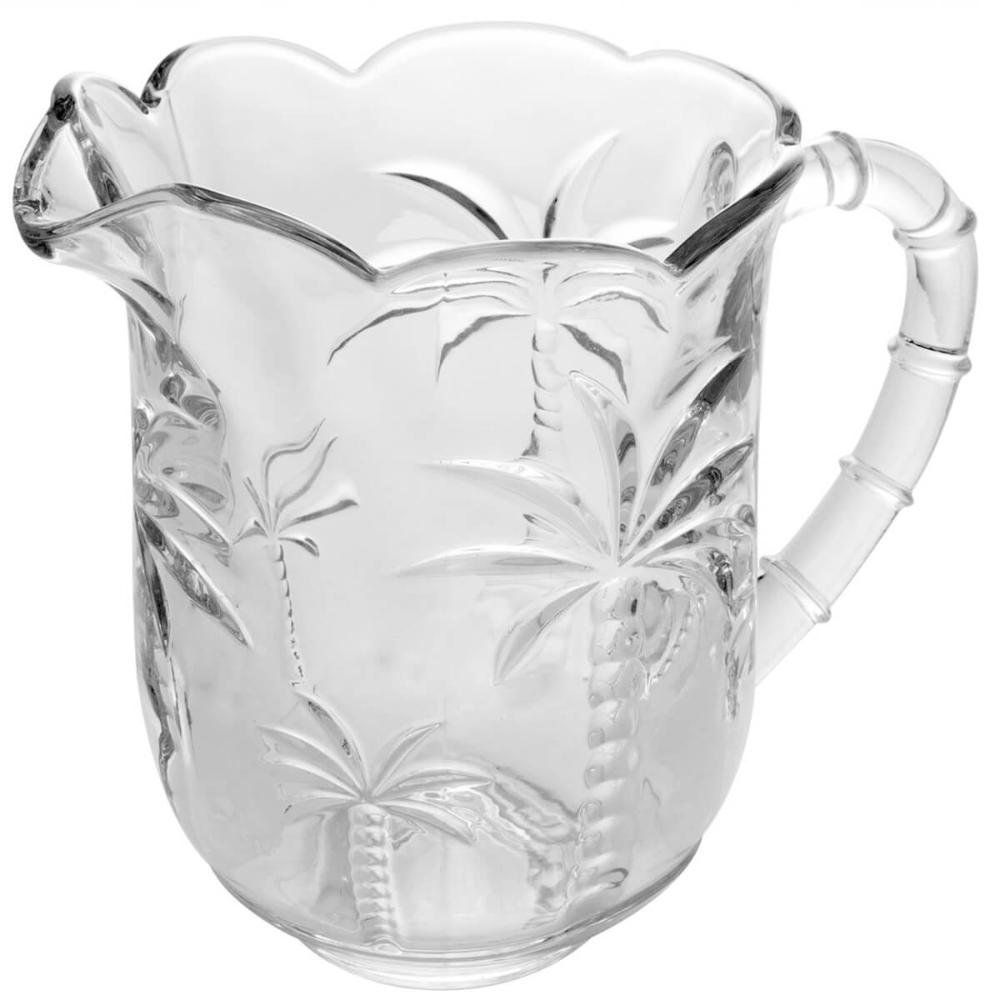 Conjunto Jarra 1,3L e 6 Taças de Cristal 240ml Palm Lyor Hand Painting para Sucos Água