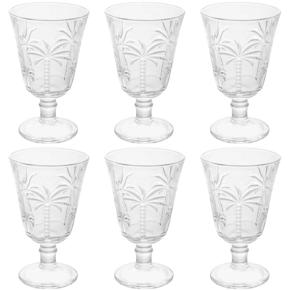 Conjunto Jogo 6 Taças de Vidro para Água Suco 240ml Desenhad