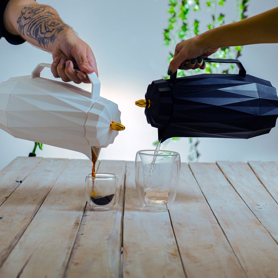 Conjunto com 2 Copos de Chá Parede Dupla Modern Transparente